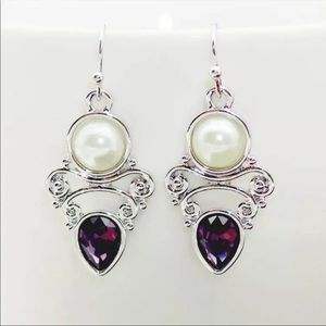 Textured Double Teardrop Colored Earrings